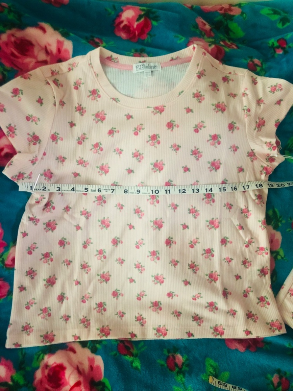 NWT PJ Salvage Matching Set Lounge To Bed In Bushel of Roses SZ LG - Picture 7 of 12